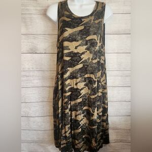 Bom Bom Dress M NWT Camo Print Swing Tank Midi Casual Athleisure